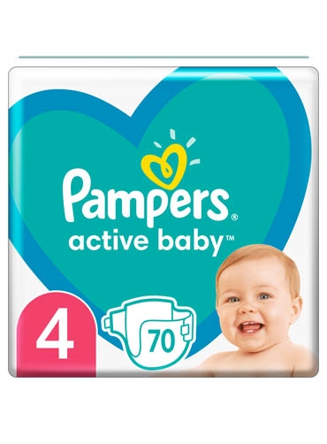 Pampers Active Baby No 4 (9-14kg) Jumbo Pack 70 τμχ